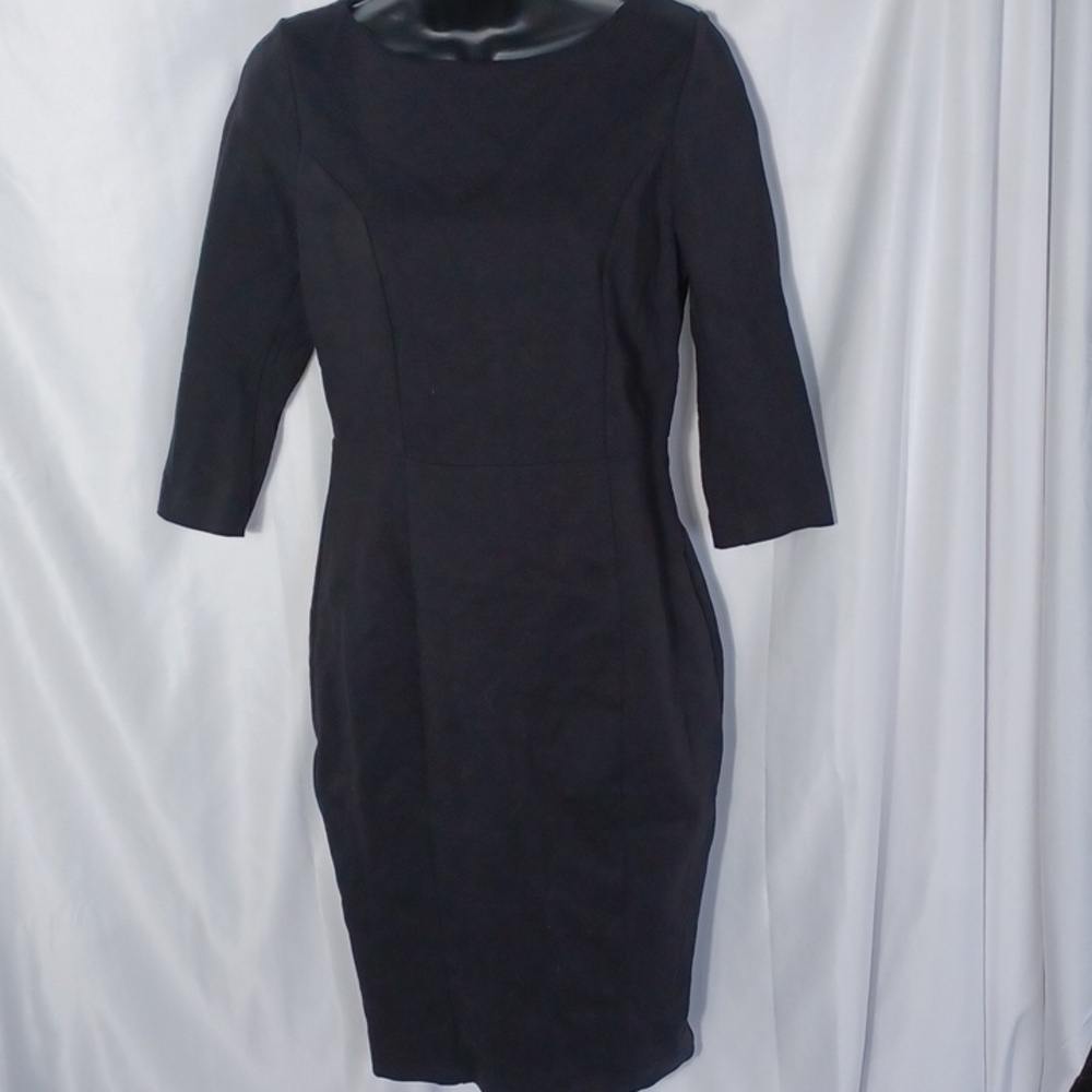 Boden Midi-length Black Dress, sz 6, stretch,  business